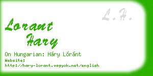 lorant hary business card